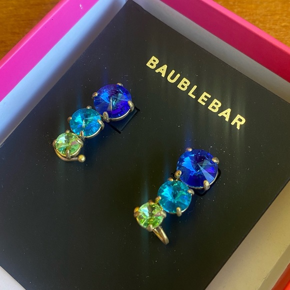Baublebar Cesli Ear Crawler Earrings ombré green blue gold - Picture 6 of 8
